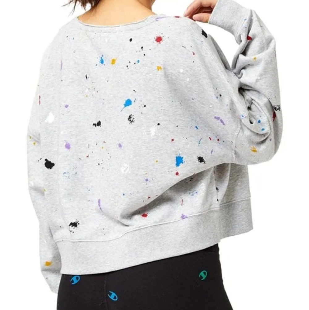 Champion Terry Paint Splatter Oversized Astsy Sweatshirt Women's Size (XL) - Picture 2 of 10